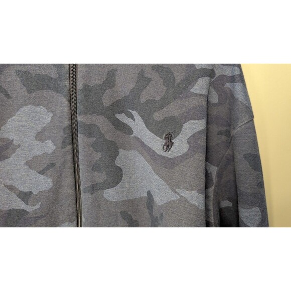 Polo Sport Ralph Lauren Sweatshirt Mens 3XB Blue Camo Performance Hoodie *READ - Picture 2 of 4